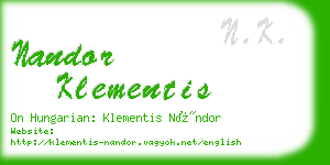 nandor klementis business card